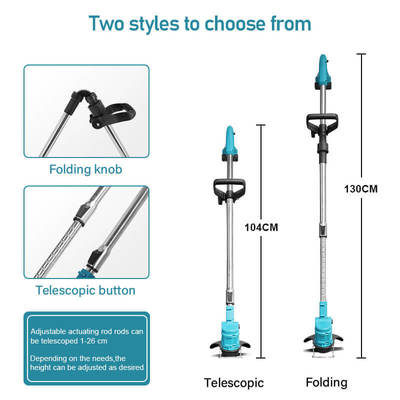 Portable Lithium Electric Grass Trimmer Battery Powered Cordless Brush Cutter for Home